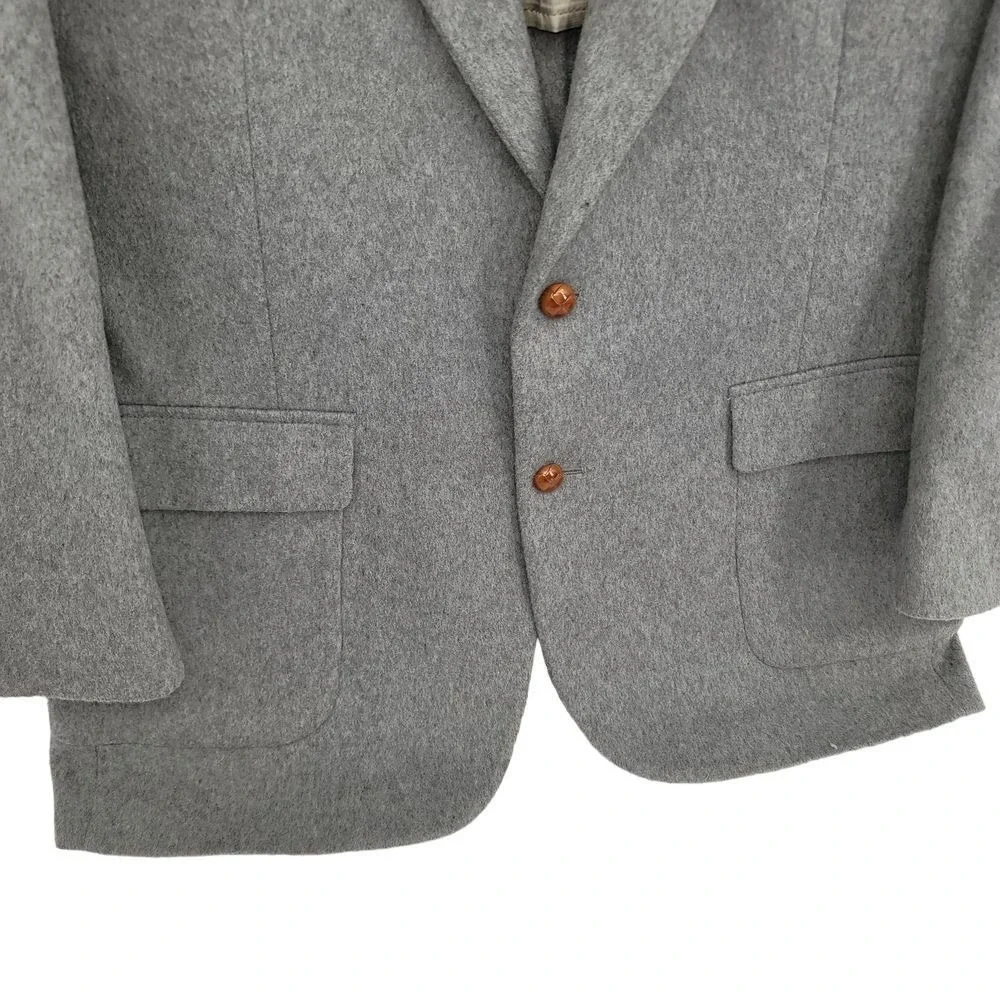 VTG Mainline Collection Men Sports Jacket Gray Wool Cashmere‎ Old Money Office